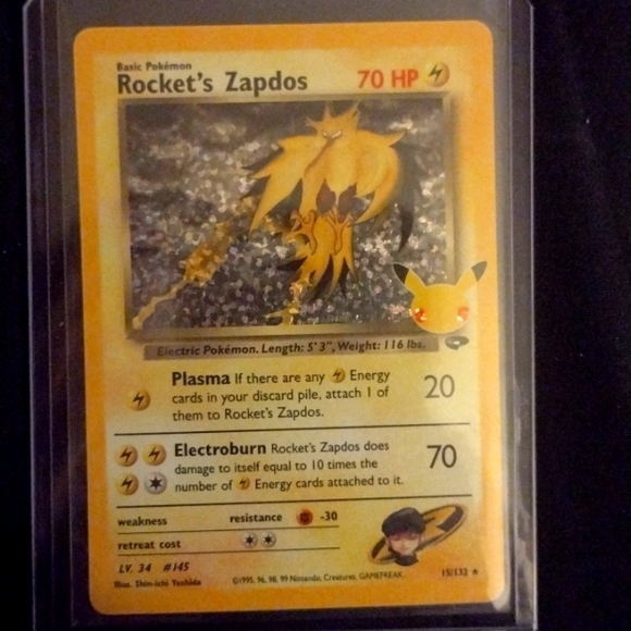 POKEMON 90s vintage celebrations Rocket's Zapdos holographic rare - Picture 1 of 4